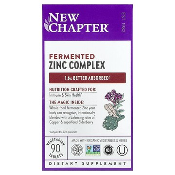 New Chapter, 發酵鋅複合物，90 片素食片