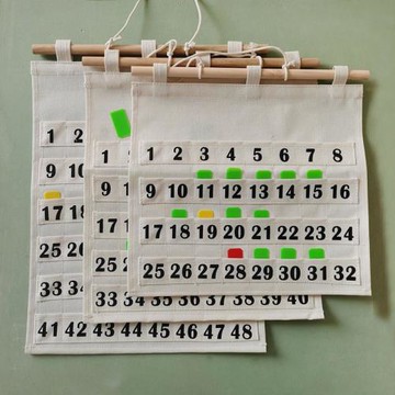 可水洗防水帆布幼兒園晨檢卡袋健康考勤卡插卡袋小班標配收納掛袋