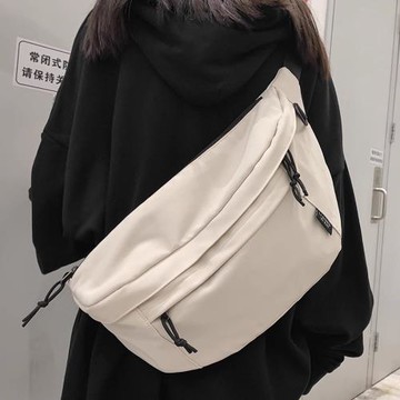 斜挎包男生休閑包包男士大容量胸包日系潮牌背包學生腰包單肩包女