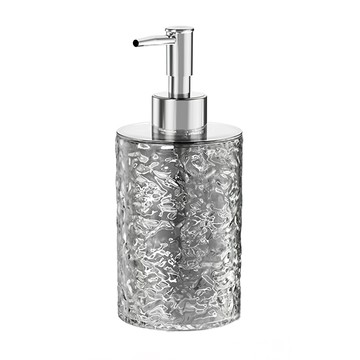 冰川紋分裝瓶 400ml 透黑圓形 按壓式乳液沐浴乳洗髮精分裝瓶  1個