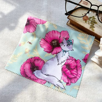 【好喵】擦拭布/眼鏡布/拭鏡布-戀愛美人貓