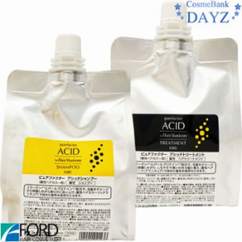 フォード ピュアファクター アシッド シャンプー 600ml トリートメント 600g 詰め替え用 セット 酸性ヘアカラー ヘアマニキュア ご使用 通販 Lineポイント最大get Lineショッピング