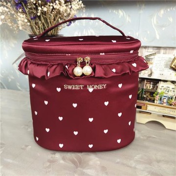 可愛少女心大號化妝包大容量立體化妝手提桶包旅行多功能收納包袋
