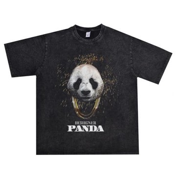 數碼直噴說唱歌手Desiigner設計家Panda做舊T恤短袖男女同款寬松