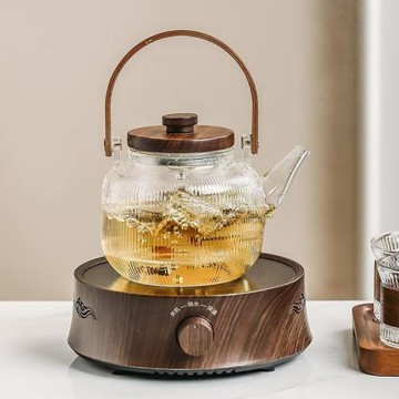 玻璃花茶壺套裝日式水果茶壺蒸茶煮茶壺耐高溫家用泡茶壺下午茶
