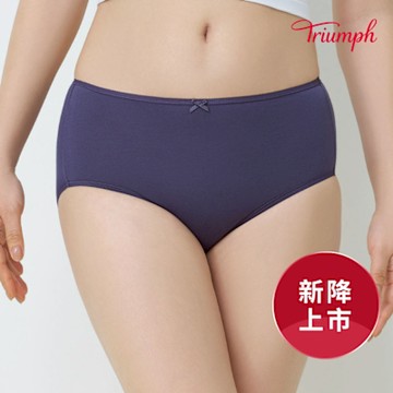 黛安芬-輕風自在 棉質高腰內褲 M-EEL 石板藍