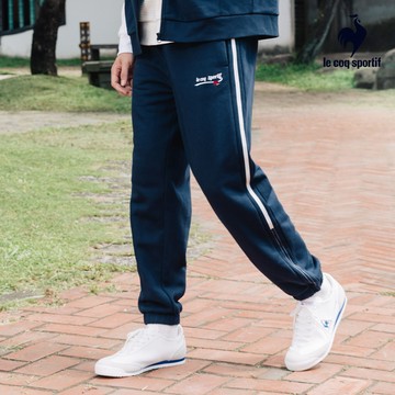 【LE COQ SPORTIF 法國公雞】男款海軍藍色針織運動長褲LWW81272