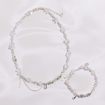 【SPANCONNY】海洋聯名 | 海藍寶 白水晶 珍珠 | 天然水晶項鍊/水晶手鍊