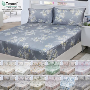 【FITNESS】100%純天絲頂級60S雙人加大三件式床包組-多款任選_TRP多利寶