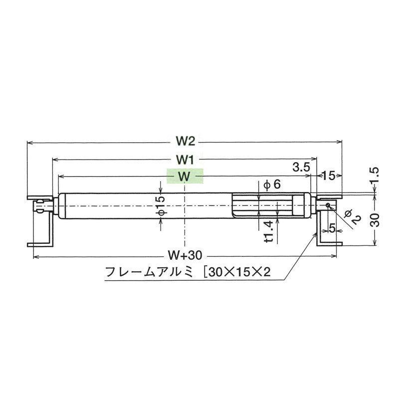 TS アルミ製ローラーコンベヤ LA15型 ローラー径15mnm ピッチ17mm ローラー幅550mm 機長916mm