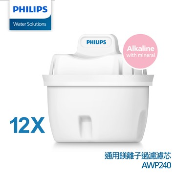 【Philips飛利浦】AWP240 通用鎂離子過濾濾芯(三入裝)x4