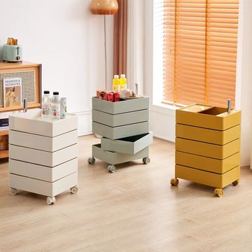 ??快速出貨 可開發票 沙發零食邊柜網紅ins儲物柜創意床頭柜可移動化妝品360旋轉收納柜