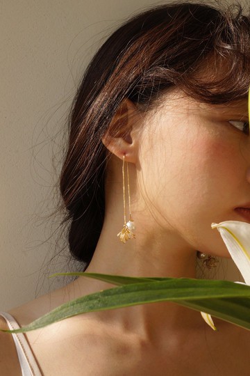 自由珍珠幼花耳環/耳夾 手工樹脂 夾式耳環 925銀針 小耳環 上班