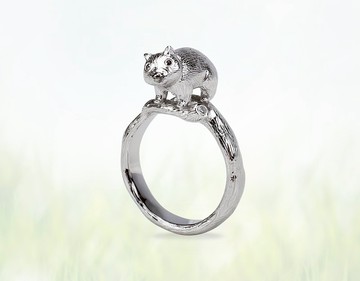 手工925純銀【袋熊Wombat】動物戒指