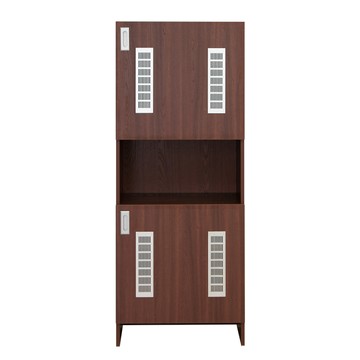 【IDEA】復古棕紅實木雙層收納透氣鞋櫃(置物鞋櫃)