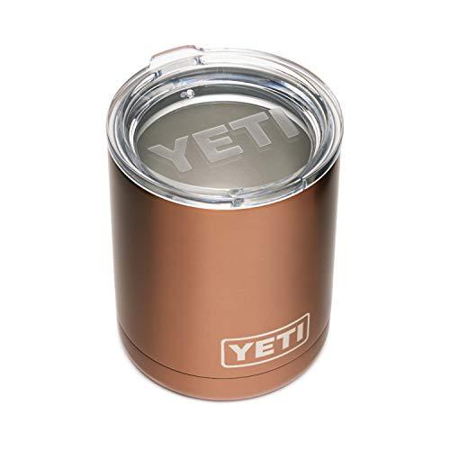 YETI Rambler 10オンス ローボール 蓋付き 真空断熱 ステンレス製、カッパー