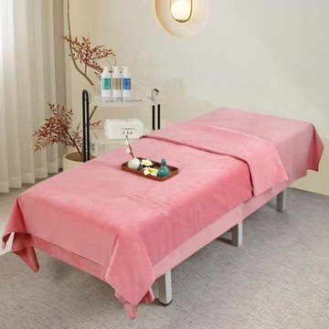 美容院專用美容床罩被子被套單件水晶絨珊瑚絨按摩床純色冬季加厚