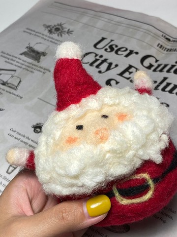 被煙囪卡住的耶誕老公公羊毛氈口金包