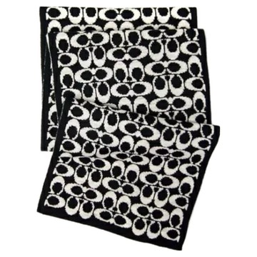 COACH 蔻馳 滿版LOGO羊毛圍巾 1386019  184cm  卡其色