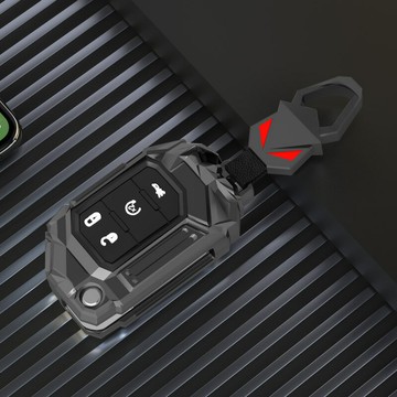 【金屬防摔】牧馬人鑰匙包 Jeep鑰匙包 車鑰匙套 鑰匙保護套 鋅合金外殼 真皮內襯 適用2018款 個性改裝 防刮耐磨