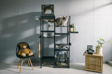 台灣製/優米/角鋼/寵愛計劃- 喵步高升 兩架式三層角鋼貓跳台