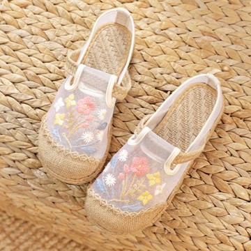 懶人淺口亞麻防臭休閑老北京布鞋