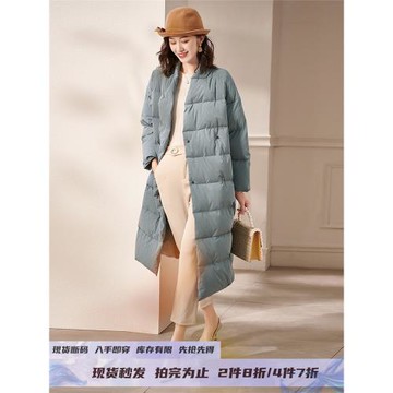 小個子派克服白鴨絨中長款羽絨服女加厚時尚寬松顯瘦外套2493