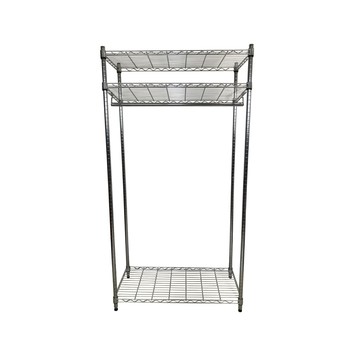 我塑我形 90 x 45 x 165 cm MIT耐重萬用鐵力士鍍鉻三層架-含衣桿 收納架 置物架 鐵力士架