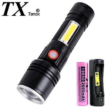 TX特林XHP50強亮伸縮變焦帶側邊COB手電筒(T-2021D-P50)