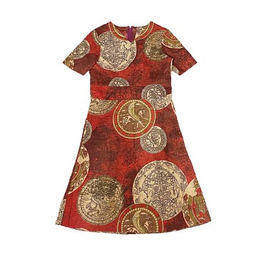 亞洲蠟染圖騰v領洋裝