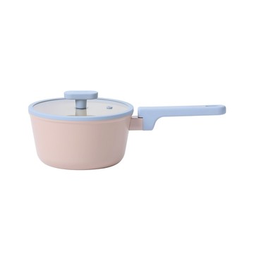 JOAH系列陶瓷塗層單柄湯鍋18公分+玻璃蓋(不挑爐具Q導全覆底/瓦斯爐電磁爐可用)