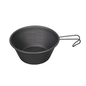 CAPTAIN STAG 鹿牌 御霧黑矽塗層不鏽鋼提耳碗 附刻度  黑色  1個