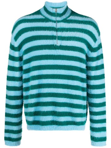 Sunnei - striped high-neck sweatshirt - men - Polyamide - XL - Blue