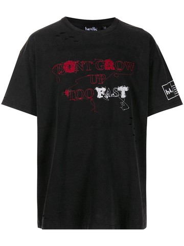 Haculla - Don't Grow Up Too Fast stretch-cotton T-shirt - men - Cotton/Spandex/Elastane - S - Black