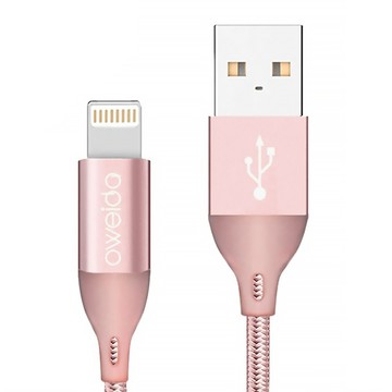 OWEIDA 歐威達 MFI認證 iPhone 高速編織線  1.8m  玫瑰金  1條