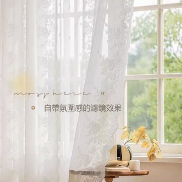 【台灣公司 可打統編】法式浪漫蕾絲紗簾夢幻紗幔臥室ins風隔斷透光不透人白色窗紗窗簾 y8181