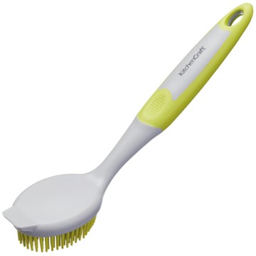 《KitchenCraft》長柄矽膠清潔刷-灰綠-- 菜瓜布 洗碗刷 餐具刷