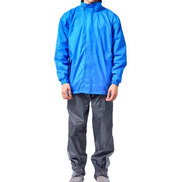 DongShen 東伸 8-1 都會騎士兩件式雨衣 2代 輕量型防風防水快乾材質 3M反光條 可拆卸雨帽  M  藍色