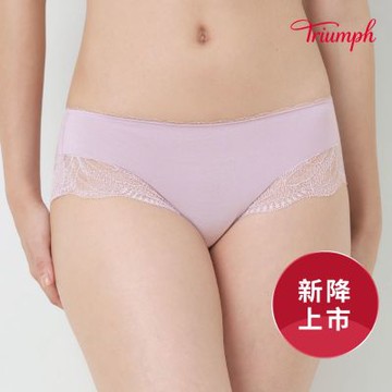 黛安芬-舒心柔膚系列 中腰平口內褲 M-EL 柔紫