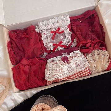 內褲女紅色結婚本命年兔性感蕾絲鏤空底褲中低腰純棉襠三角褲頭