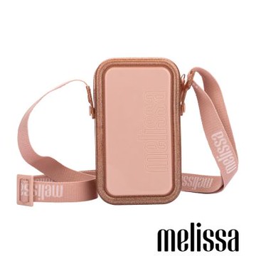 Melissa-雙色拼接亮片手機包-粉紅色