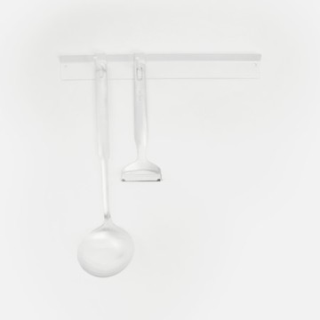 (組)INK不鏽鋼烤漆壁掛掛桿50cm+掛勾x4入 白