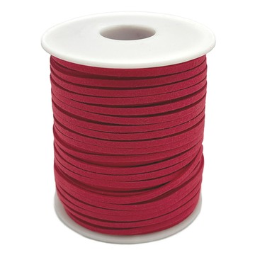 Mandeulhobby 絨面緞帶人造皮革繩  1個  紅色  45m