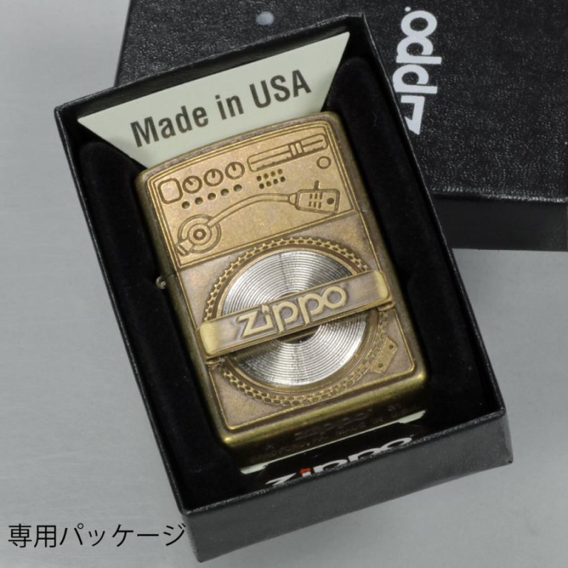 ZIPPO ジッポー オイルライター レコード部分が回る ユーズド