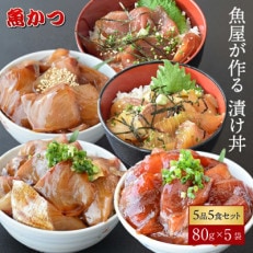 漬け丼 5種×1パック 計5食セット