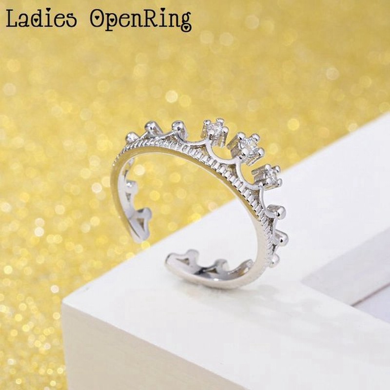 指輪 オープンリング レディース アクセサリー ラインストーン 王冠 シルバーカラー 可愛い おしゃれ 女性用 婦人 記念日 誕生日 ギフト 贈り物 通販 Lineポイント最大get Lineショッピング