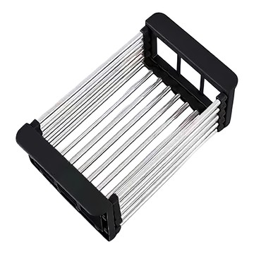 不鏽鋼可伸縮型水槽置物架 小  黑色  1層  1個