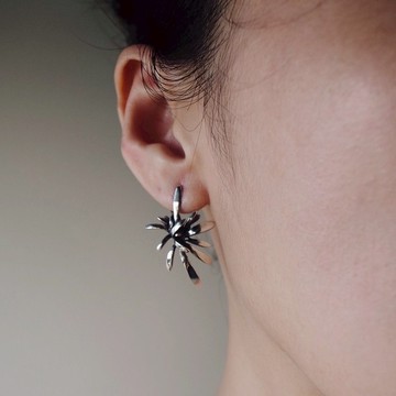 手工銀飾訂製-杉菜/耳環