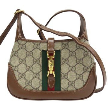 GUCCI 古馳 烏木色 PVC帆布 Jackie 1961 肩背包 【二手名牌BRAND OFF】