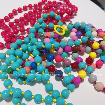 自制韓國ins彩虹色串珠鏈條手機掛繩斜挎可背帶手腕繩短款手提拎